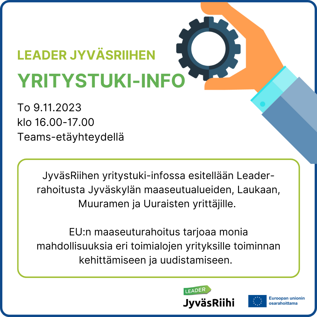 Leader JyväsRiihen yritystuki-info 