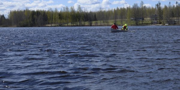 Kaitajärvi, Näytteenotto 2 etäältä, kuva Risto Aalto