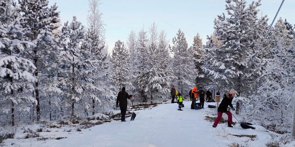 Lumetustalkoissa 2026, kuva Helena Pirkkalainen